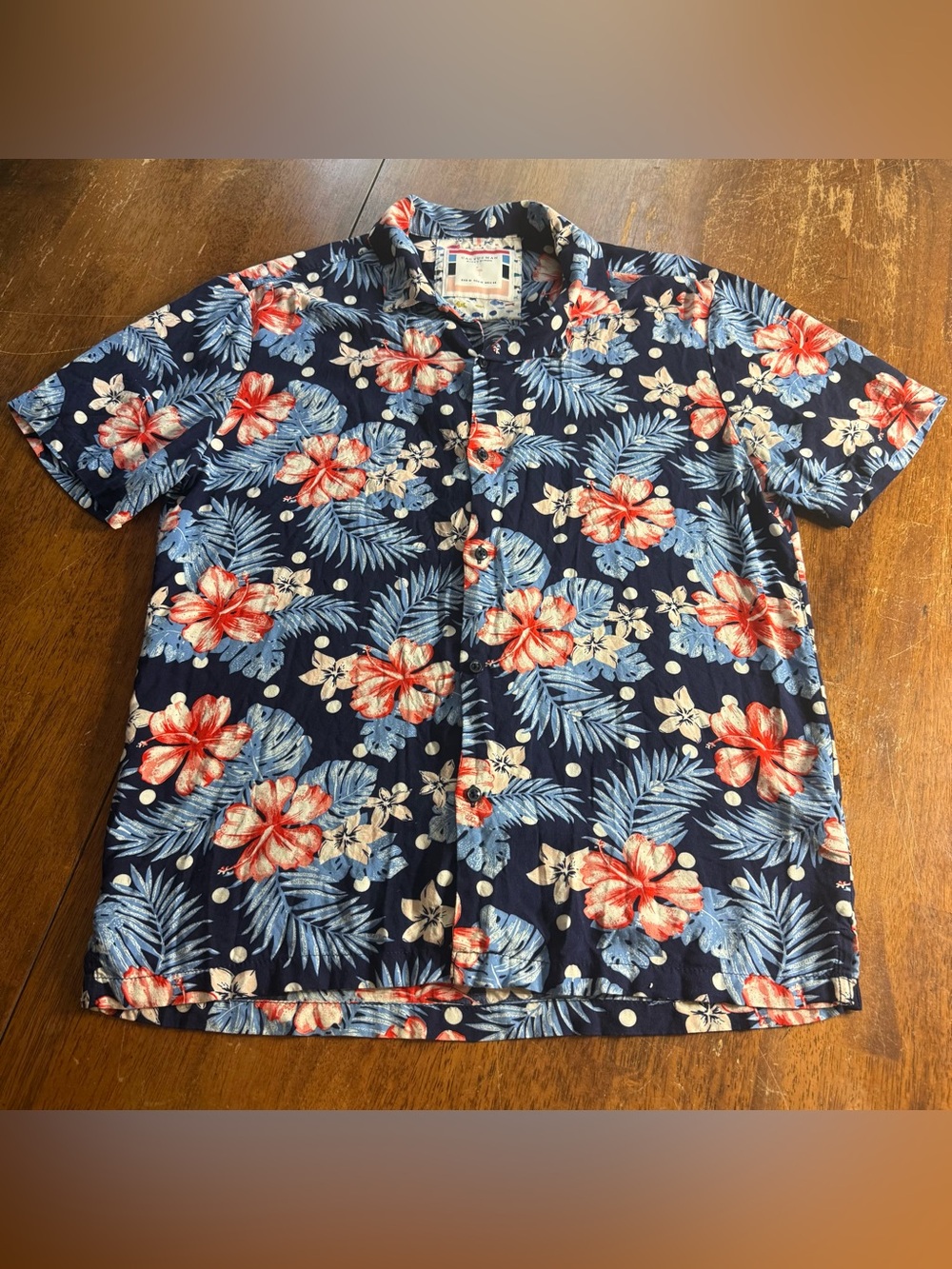Cactus Man Ricky Singh Men’s Medium Hawaiian Tropical Floral Button Up Shirt Med